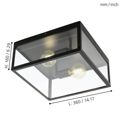 Eglo - Lampa sufitowa 2xE27/60W/230V