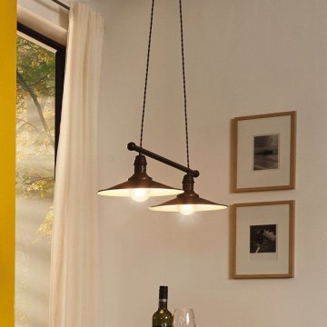 Eglo 49457 - Lampa wisząca na lince STOCKBURY 2xE27/60W/230V