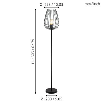 Eglo - lampa podłogowa 1xE27/60W/230V
