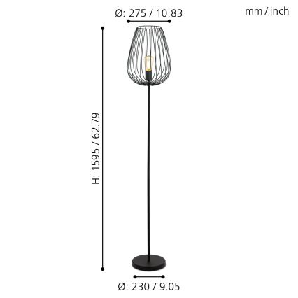 Eglo - Lampa podłogowa 1xE27/60W/230V