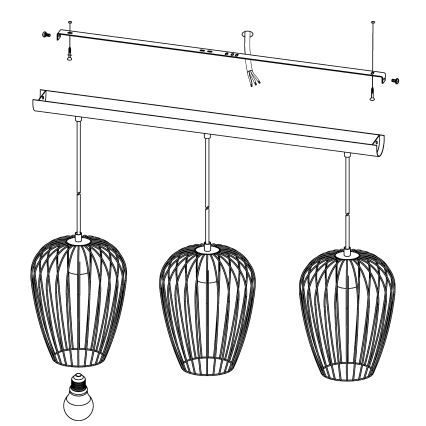 Eglo - lampa wisząca 3xE27/60W/230V