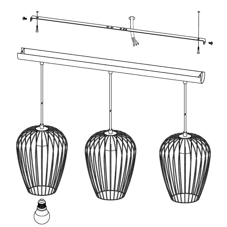 Eglo - Lampa wisząca 3xE27/60W/230V