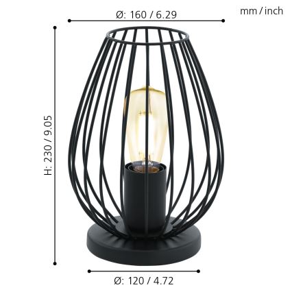 Eglo - Lampa stołowa 1xE27/60W/230V