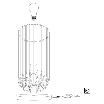 Eglo 49646 - Lampa stołowa ROCCAMENA 1xE27/60W/230V