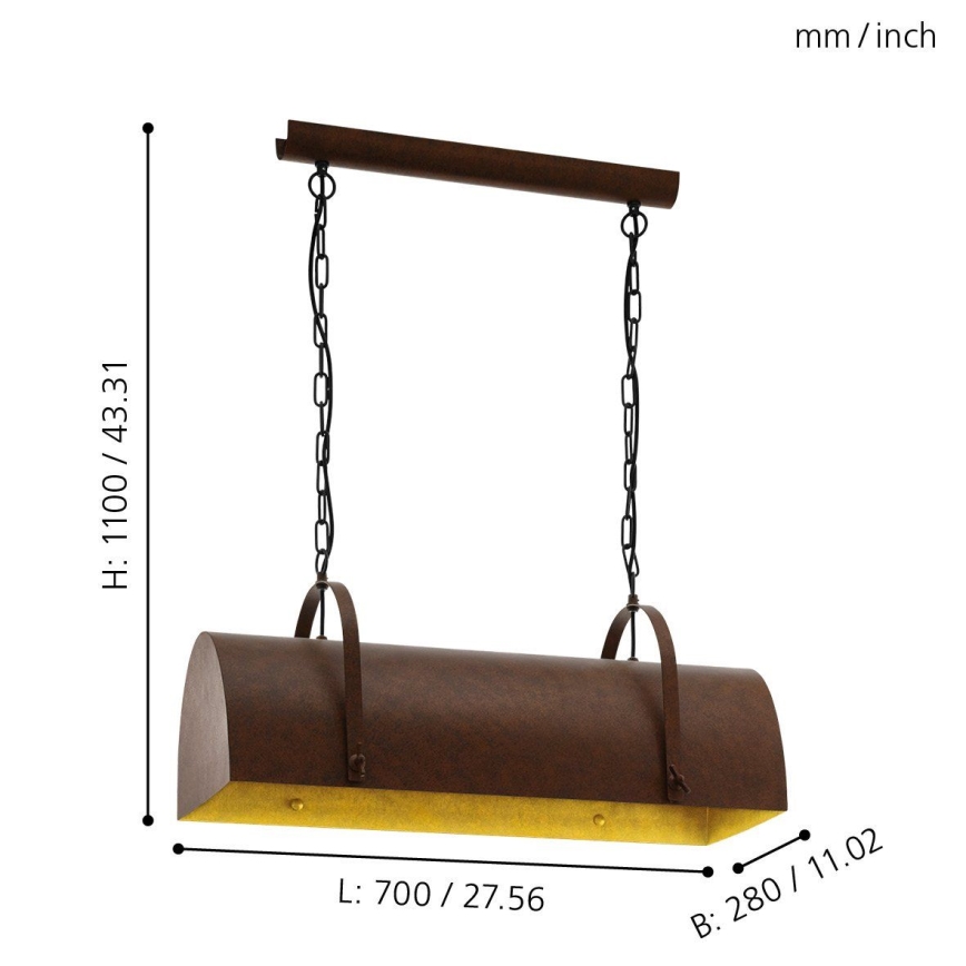 Eglo 49687 - Żyrandol na łańcuchu DEERHURST 2xE27/60W/230V