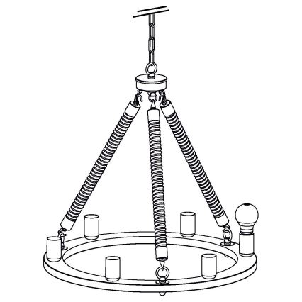 Eglo 49694 - Żyrandol na łańcuchu FINDLAY 6xE27/60W