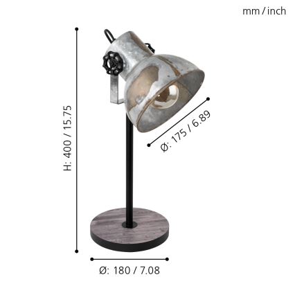 Eglo - Lampa stołowa 1xE27/40W/230V