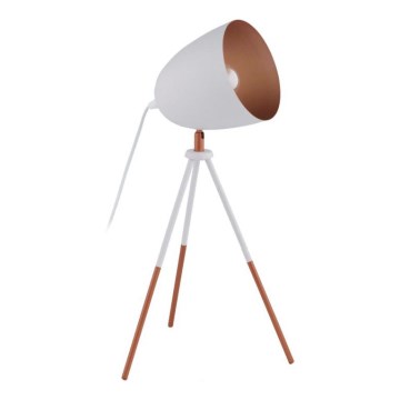 Eglo 49727 - Lampa stołowa CHESTER 1xE27/60W/230V biała/miedziana
