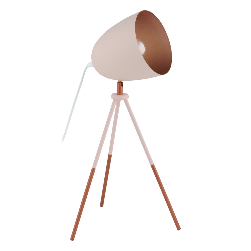 Eglo 49727 - Lampa stołowa CHESTER 1xE27/60W/230V biała/miedziana