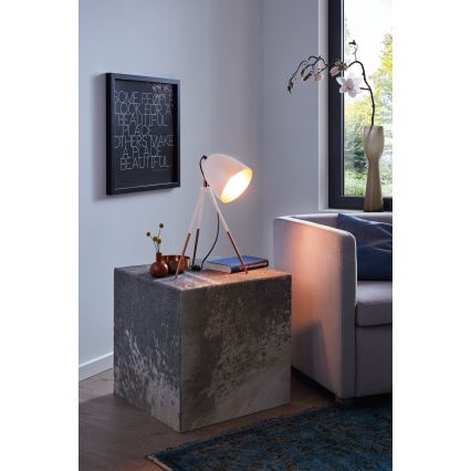 Eglo 49727 - Lampa stołowa CHESTER 1xE27/60W/230V biała/miedziana