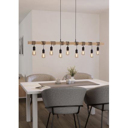 Eglo - Żyrandol na lince TOWNSHEND 9xE27/60W/230V