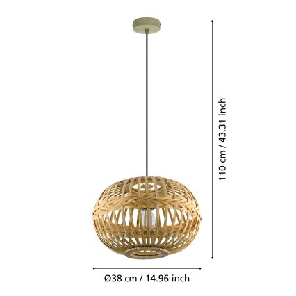 Eglo - Lampa wisząca 1xE27/60W