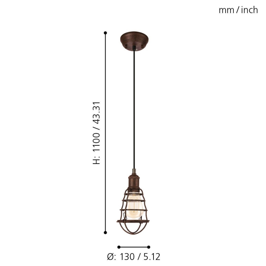 Eglo - Lampa wisząca 1xE27/60W