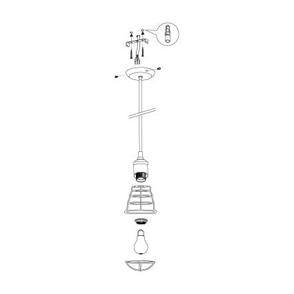 Eglo - Lampa wisząca 1xE27/60W