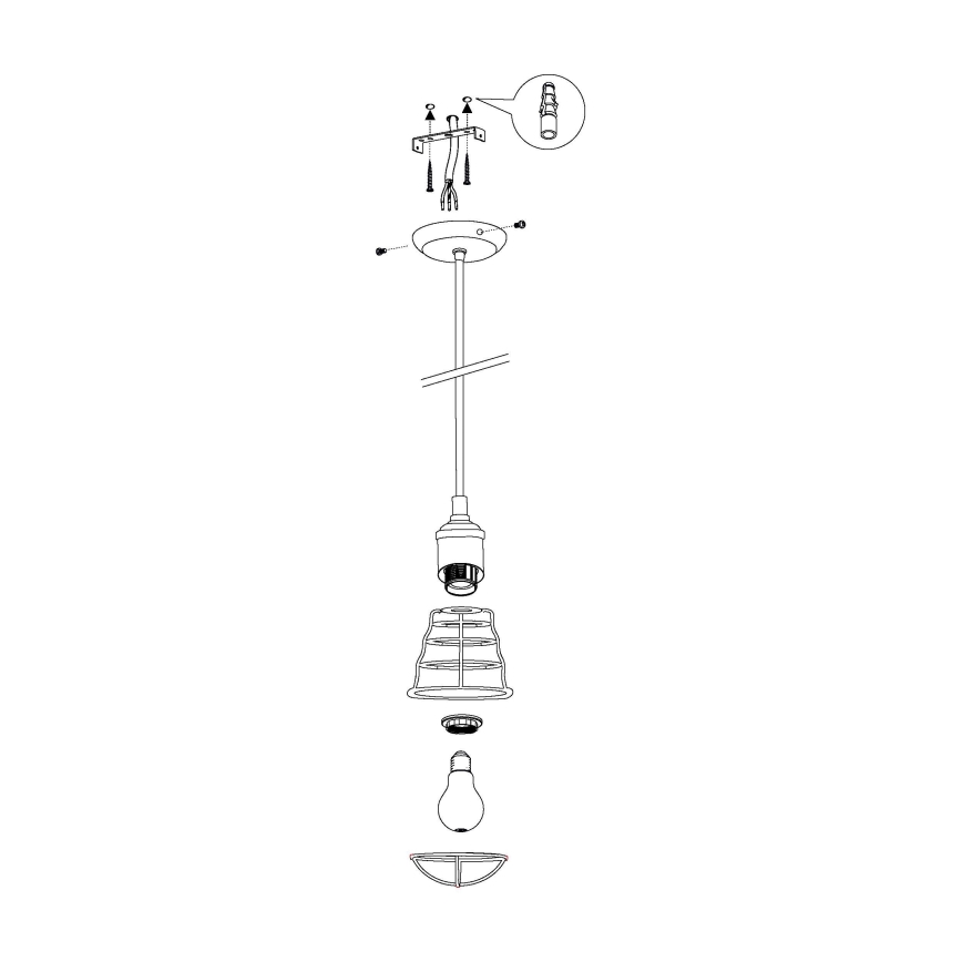 Eglo - Lampa wisząca 1xE27/60W