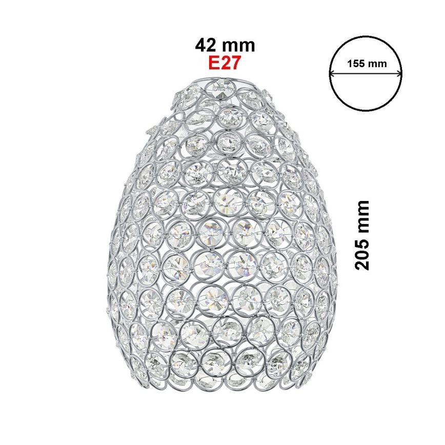 Eglo 49848 - Kryształowy abażur GILLINGHAM E27 śr.15,5 cm