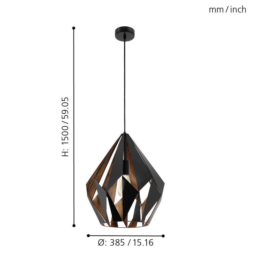 Eglo - Lampa wisząca 1xE27/60W/230V