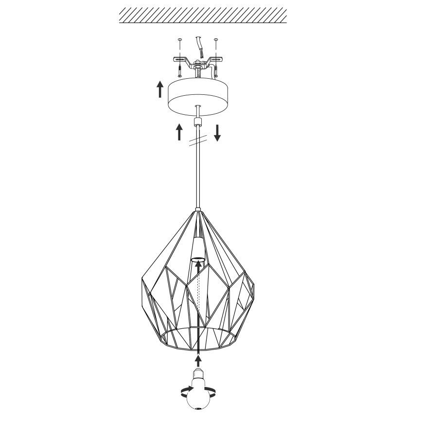 Eglo - Lampa wisząca 1xE27/60W/230V