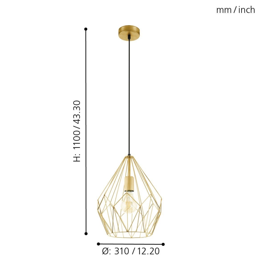 Eglo - Lampa wisząca 1xE27/60W/230V