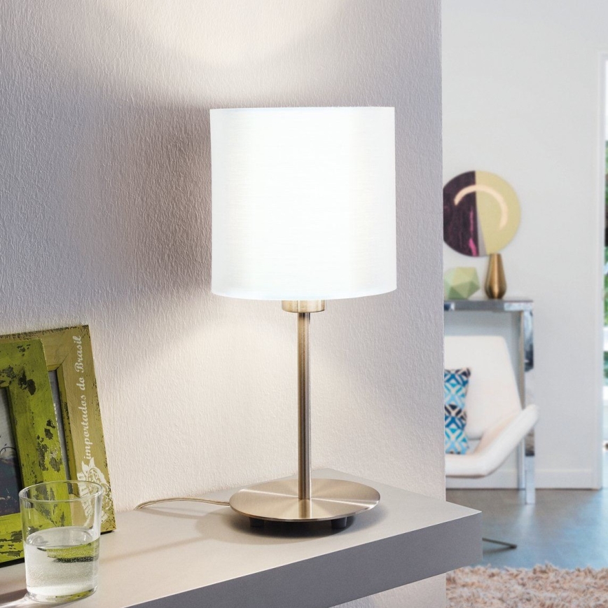 Eglo 54744 - Lampa stołowa ANADIA 1xE14/40W/230V biała/matowy chrom