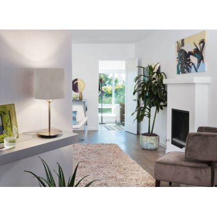 Eglo 54745 - Lampa stołowa ANADIA 1xE14/40W/230V taupe/matowy chrom