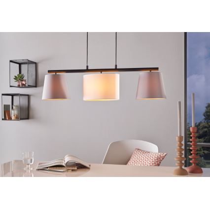 Eglo 55207 - Żyrandol na lince ALMEIDA 3xE14/25W/230V szary