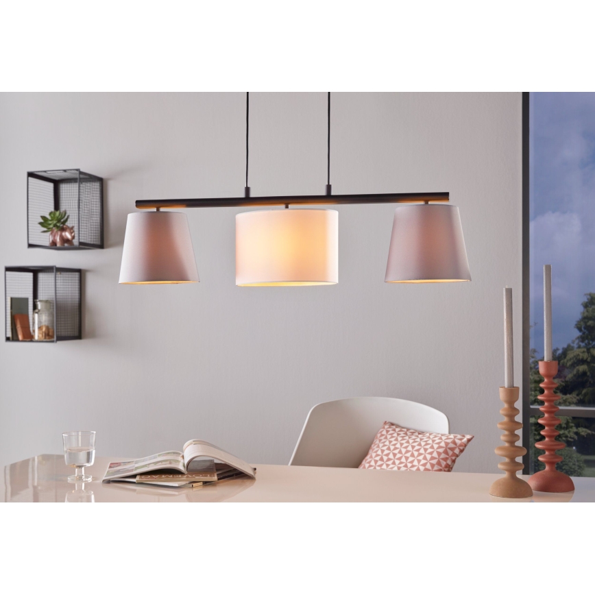 Eglo 55207 - Żyrandol na lince ALMEIDA 3xE14/25W/230V szary