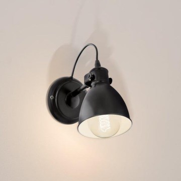 Eglo 55261 - Lampa ścienna PRIDDY 1xE27/40W/230V czarna