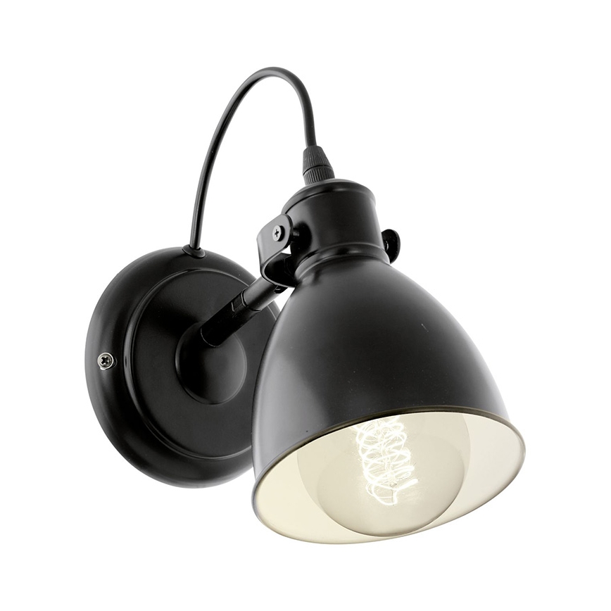 Eglo 55261 - Lampa ścienna PRIDDY 1xE27/40W/230V czarna