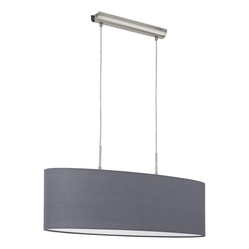 Eglo 55276 - Lampa wisząca na lince PASTERI 2xE27/60W/230V szara