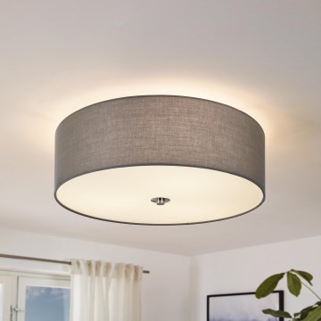 Eglo 55277 - Lampa sufitowa PASTERI, 3xE27/25W/230V, średnica 47,5 cm, kolor szary