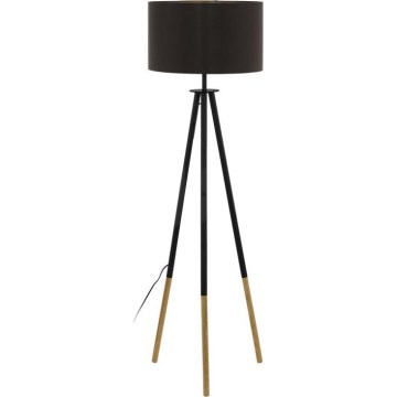 Eglo 55291 - Lampa podłogowa BIDFORD 1xE27/60W/230V czarny/brązowy