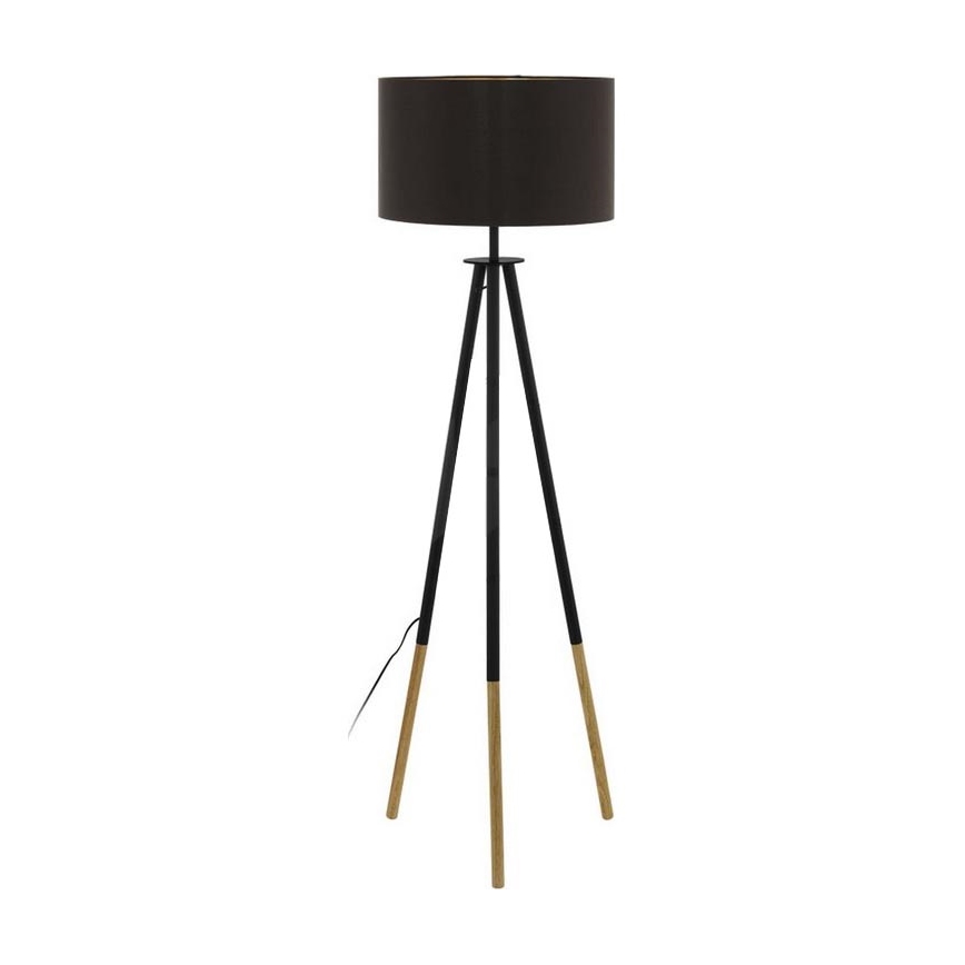 Eglo 55291 - Lampa podłogowa BIDFORD 1xE27/60W/230V czarny/brązowy