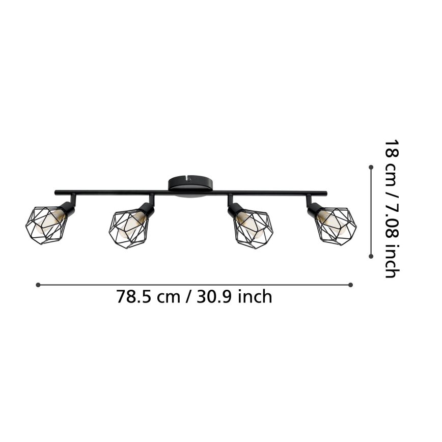 Eglo 55301 - Oprawa punktowa LED ZAPATA 4xG9/3W/230V czarna