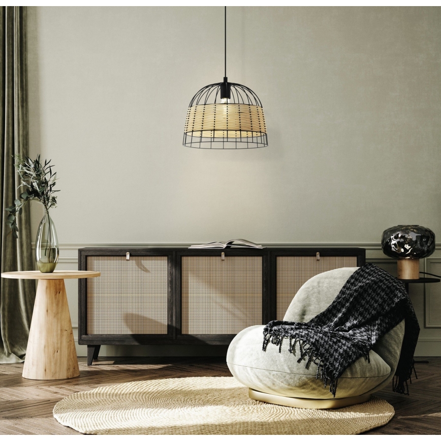 Eglo 55709 - Żyrandol na lince ANWICK 1xE27/40W/230V rattan