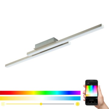 Eglo 55971 - lampa sufitowa LED RGBW z regulacją ściemniania FRAIOLI-Z LED/34W/230V 2700-6500K matowy chrom + zdalne sterowanie (pilot)