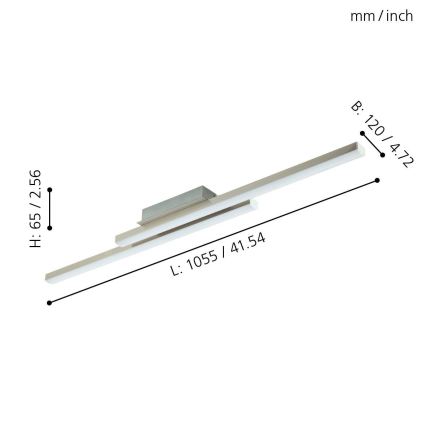 Eglo 55971 - LED RGBW ściemnialna lampa sufitowa FRAIOLI-C LED/34W/230V 2700-6500K matowy chrom + pilot zdalnego sterowania