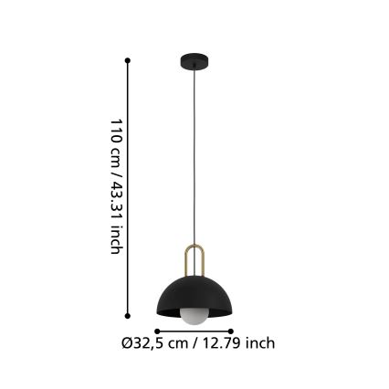 Eglo 56459 - Lampa wisząca na linkach CALMANERA 1xE27/40W/230V czarna