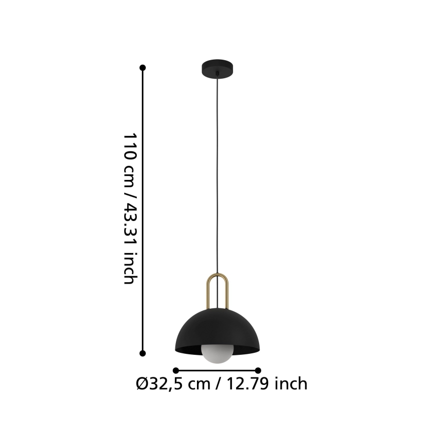 Eglo 56459 - Lampa wisząca na linkach CALMANERA 1xE27/40W/230V czarna