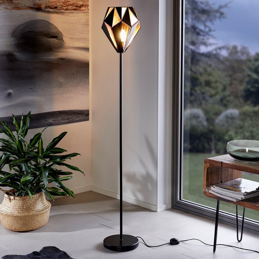 Eglo 62838 - Lampa podłogowa CARLTON PRO 1xE27/60W/230V czarna