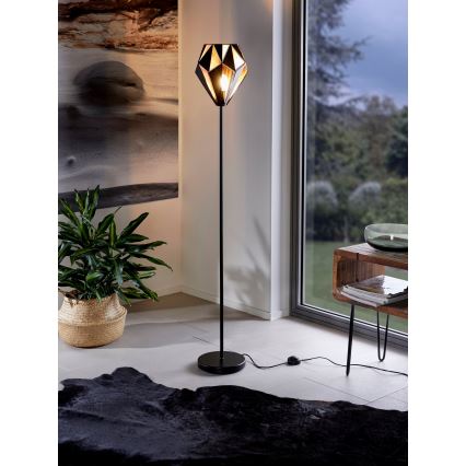Eglo 62838 - Lampa podłogowa CARLTON PRO 1xE27/60W/230V czarna