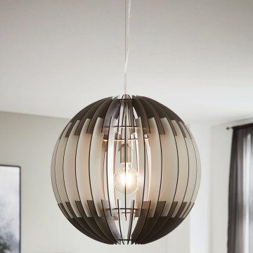 Eglo 63256 - Lampa wisząca na przewodzie OLMERO PRO 1xE27/60W/230V śr. 40 cm szary/biały