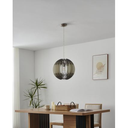 Eglo 63256 - Lampa wisząca na przewodzie OLMERO PRO 1xE27/60W/230V śr. 40 cm szary/biały