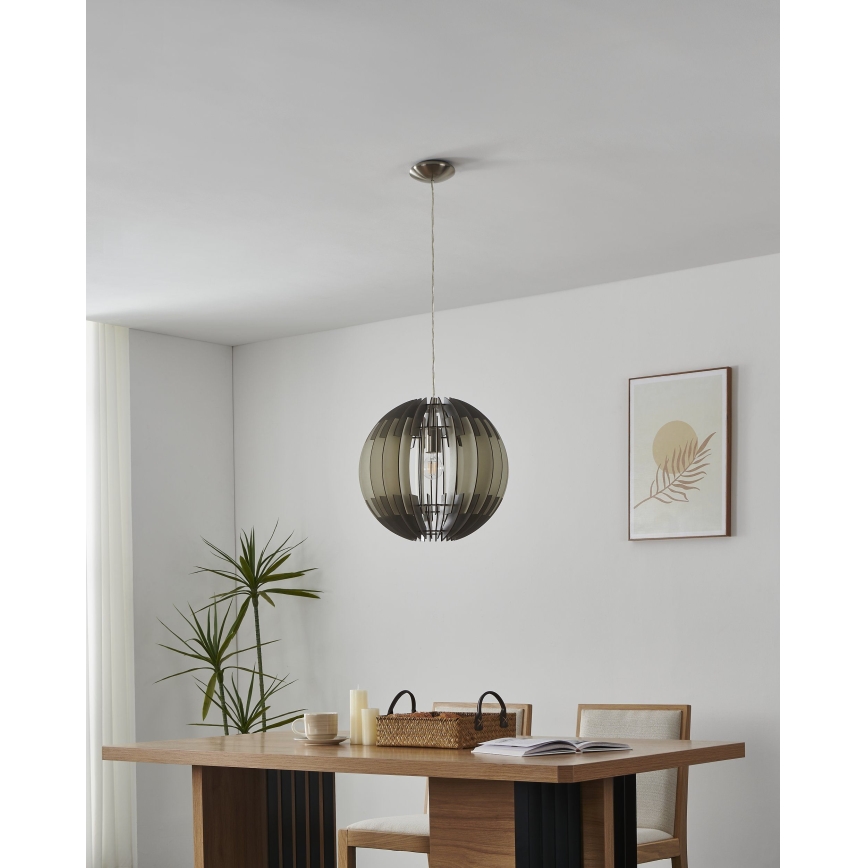 Eglo 63256 - Lampa wisząca na przewodzie OLMERO PRO 1xE27/60W/230V śr. 40 cm szary/biały