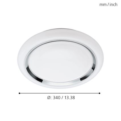 Eglo 64529 - LED RGBW Ściemnialny plafon CAPASSO-C LED/17W/230V biały
