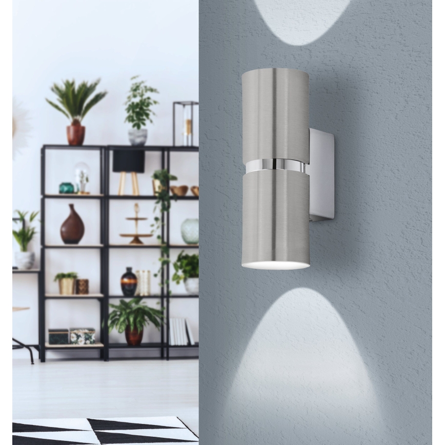 Eglo 64794 - LED Kinkiet PASSA PRO 2xGU10/3,3W/230V 3000K matowy chrom