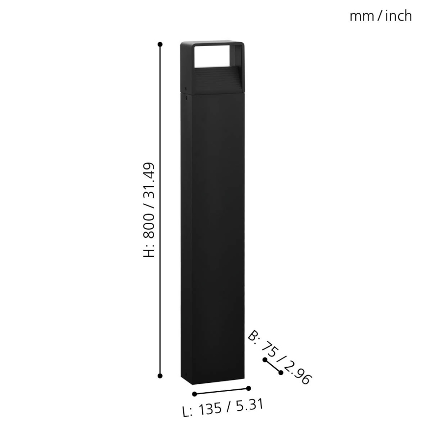 Eglo 65082 - LED Lampa zewnętrzna DONINNI PRO LED/5W/230V 3000K 40 cm IP44 antracyt