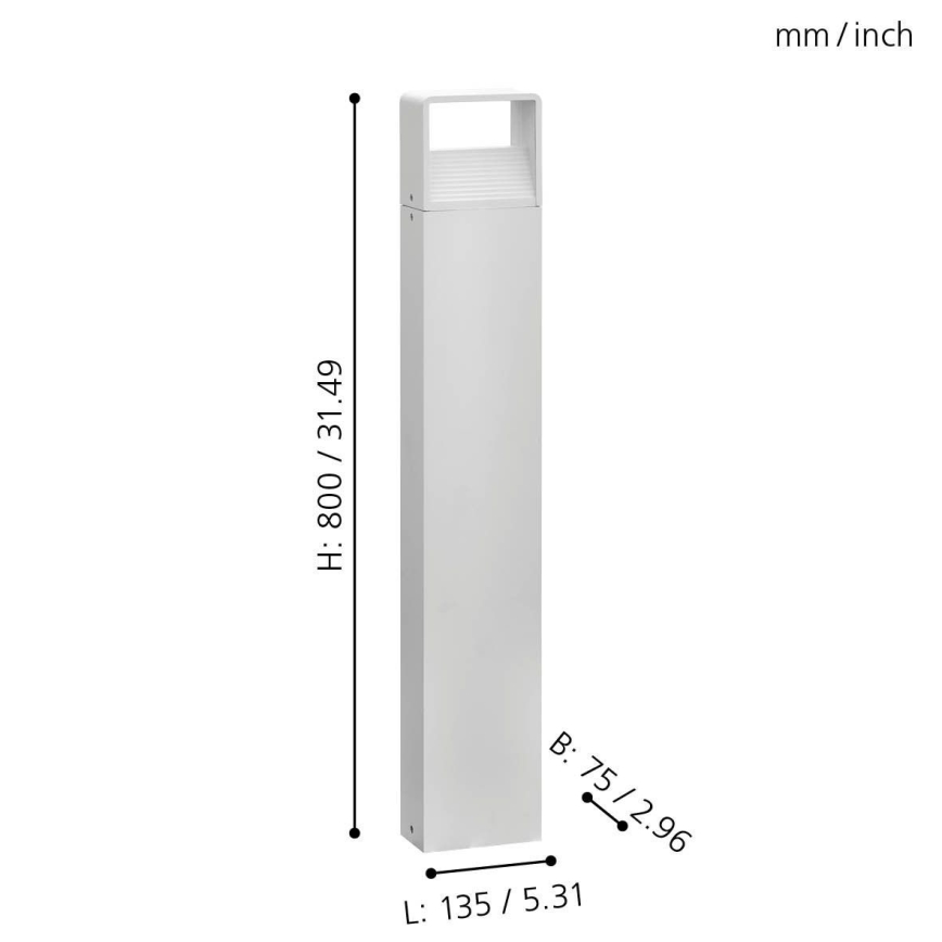 Eglo 65085 - LED Lampa zewnętrzna DONINNI PRO LED/5W/230V 3000K 80 cm IP44 biały