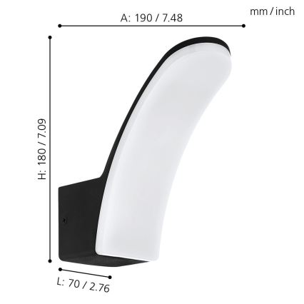 Eglo 74019 - LED Kinkiet zewnętrzny LACONELLA LED/11,5W/230V 3000K IP44