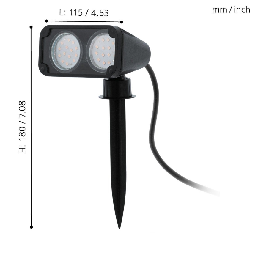 Eglo 75315 - LED Lampa zewnętrzna NEMA 2xGU10/2,8W/230V 3000K IP44